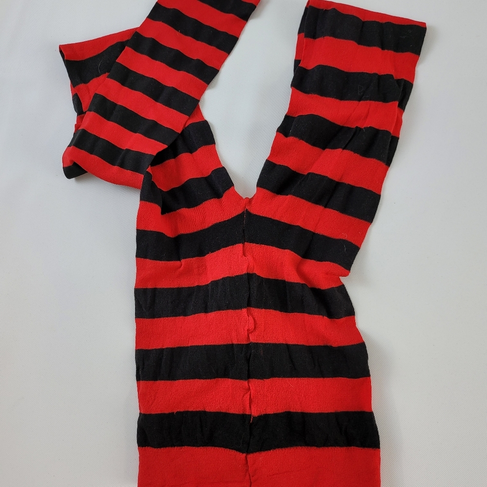 Women Red Black Striped Tights Stockings Christmas Steampunk Cosplay Pantyhose. - Picture 8 of 9